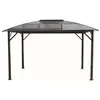 Image de Gloriette aluminium avec rideaux toit 10.80 m² gris anthracite Habrita gl3630al
