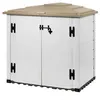 Image de Coffre de jardin résine 1100l beige/marron Habrita boxevo100