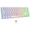 Image de Clavier Gamer - Membrane - KEYZ HYDROGEN WL - Rétroélairage arc-en-ciel - Sans fil - Semi mécanqiue - Azerty - Blanc
