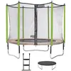 Image de KANGUI Trampoline de jardin 305 cm + filet de sécurité + échelle + bâche de protection JUMPI Taupe/Vert 300.