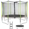 Image de KANGUI Trampoline de jardin 365 cm + filet de sécurité + échelle + bâche de protection JUMPI Taupe/Vert 360.