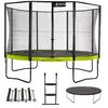 Image de KANGUI Trampoline de jardin rond 430 cm + filet + échelle + bâche + kit ancrage | PUNCHI Vert 430