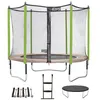 Image de KANGUI Trampoline de jardin 305 cm + filet + échelle + bâche + kit d'ancrage JUMPI Taupe/Vert