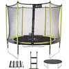 Image de Trampoline de jardin 305 cm + filet de sécurité + échelle + bâche de protection + kit d'ancrage JUMPI Vert/Noir 300