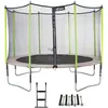 Image de KANGUI Trampoline de jardin 365 cm + filet de sécurité + échelle + kit d'ancrage JUMPI Taupe/Vert 360