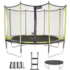 Image de Trampoline de jardin 365 cm + filet de sécurité + échelle + bâche de protection + kit d'ancrage JUMPI Vert/Noir 360