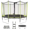 Image de Trampoline de jardin 426 cm + filet de sécurité + échelle + bâche de protection + Kit ancrage JUMPI Vert/Noir 430