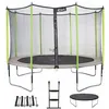 Image de KANGUI Trampoline de jardin 426 cm + filet + échelle + bâche + kit d'ancrage JUMPI Taupe/Vert