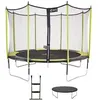 Image de Trampoline de jardin 426 cm + filet de sécurité + échelle + bâche de protection JUMPI Vert/Noir 430
