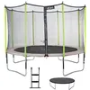 Image de KANGUI Trampoline de jardin 426 cm + filet de sécurité + échelle + bâche de protection JUMPI Taupe/Vert 430.