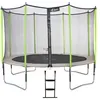 Image de KANGUI Trampoline de jardin 426 cm + filet de sécurité + échelle JUMPI Taupe/Vert 430. Trampoline certifié par le CRITT sport & loisirs