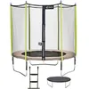 Image de KANGUI Trampoline de jardin 244 cm + filet de sécurité + échelle + bâche de protection JUMPI Taupe/Vert 250