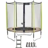 Image de KANGUI Trampoline de jardin 244 cm + filet de sécurité + échelle + kit d'ancrage JUMPI Taupe/Vert 250