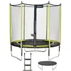 Image de KANGUI Trampoline de jardin 244 cm + filet de sécurité + échelle + bâche de protection JUMPI Vert/Noir 250