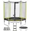 Image de KANGUI Trampoline de jardin 244 cm + filet de sécurité + échelle + bâche de protection + kit d'ancrage JUMPI Vert/Noir 250