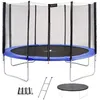 Image de KANGUI Trampoline rond Bleu Ø430cm avec filet, échelle, bâche et kit ancrage