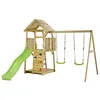 Image de KANGUI Aire de jeux portique en bois WOODI Double balançoire, toboggan, mur d'escalade, bac a sable, cabane, échelle