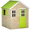 Image de KANGUI Maisonnette Enfant Extérieur en Bois TINNI avec Plancher Toit Étanche Vert & Blanc