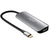 Image de Urban Factory Hubee 4in1 Hub Usb-C (USB-C, 4 ports), Station d’accueil + hub USB, Gris