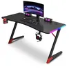 Image de Bureau ergonomique gamer avec porte gobelet et support casque Urban Factory Ergo LED Noir