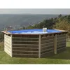 Image de Piscine bois WATERCLIP hexagonale 510x320x129 cm SABTANG   filtration incluse   echelle inox bois   panneaux pre assembles