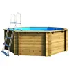 Image de PISCINE RAINURÉE LANGUETTE HEXAG. 33750 SWIMWOOD 33750 Ø395 x 117 cm BOIS