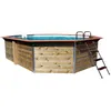 Image de Piscine bois Longitudinale 590x420x129 cm FUGUA montage rapide, filtration incluse, échelle inox/bois structure pin traité classe IV hors sol ou enterrée