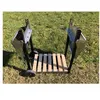 Image de LITTLE BALANCE 8477 Chariot pour Plancha Aquitaine Pro, Chariot a roulettes, Dessertes latérales et rabattables, Inox et Bois