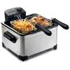 Image de Friteuse électrique inox 5L 2000W   Thermostat 190°C   3 paniers   Cuve amovible   Résistance démontable