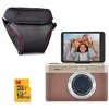 Image de Kodak Pixpro C1 Appareil Photo Ultra-Compact 13MP, Zoom 4x, LCD 2.8" , Flash LED   Marron + Carte microSDHC 16 Go + Étui de Protection Kodak Noir
