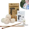 Image de Kit de tricot DIY Echarpe- Ecru - accessoires inclus