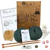 Image de Needle It® Kit Tricot Bonnet Complet Vert - Bonnet en Laine à Tricoter soi-même pour Enfant et Adulte - Kit Complet avec Aiguilles, pelotes et Notice - Laine française