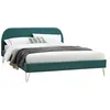 Image de Lit phoenix concept usine 200 x 160 x 89 cm en velours 20 pieces sommier a lattes pour 2 personnes de couleur vert