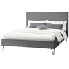 Image de Structure de lit 140 x 190 cm en velours gris et noir RIVERSIDE CONCEPT USINE