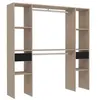 Image de Dressing bois avec 6 étagères, 2 tiroirs, 2 penderies : 180 x 40 x 180 cm ELYSEE CONCEPT USINE