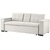Image de Canape droit CONCEPT USINE 3 places en lin beige 85 x 203 x 85 cm