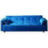 Image de Canape droit CONCEPT USINE 3 places en tissu bleu 89 x 213 x 79 cm