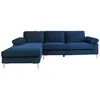 Image de Canape angle fixe CONCEPT USINE 5 places en velours bleu 260 x 260 x 77 cm