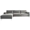 Image de Canape angle fixe CONCEPT USINE 5 places en velours gris 260 x 260 x 48 cm