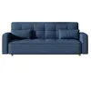 Image de Canape droit CONCEPT USINE 3 places en velours bleu 89 x 213 x 79 cm