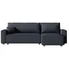 Image de Canape angle fixe CONCEPT USINE 4 places en velours bleu 140 x 140 x 85 cm