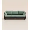 Image de Canapé lit 2 places  - Tissu Vert - Avec matelas mémoire de forme - Tediber