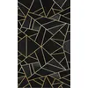 Image de Tapis Grafic Noir Doré Dimensions - 50x80   Qualité supérieure pour Maison, Appartement, Bureau   Style élégant et durable   Confort optimal, facile à nettoyer   Idéal salon et chambre