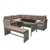 Image de Gris moorea resine tressee Ensembles canapes. fauteuils et tables de jardin 8 personnes 67 x 167 x 74 4 pieces