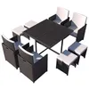 Image de Salon de jardin CONCEPT USINE noir resine tressee 8 personnes 110.0 x 110 x 73.0 cm 8 pieces