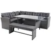Image de Ensembles canapes. fauteuils et tables de jardin moorea gris 8 personnes 4 pieces 67 x 167 x 74 cm resine tressee
