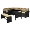 Image de Ensembles canapes. fauteuils et tables de jardin moorea resine tressee gris 4 pieces 67 x 177 x 74 8 personnes