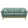Image de Canapé scandinave 3 places et 2 coussins vert d'eau HOGA CONCEPT USINE