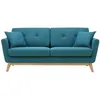 Image de Canapé scandinave 3 places et 2 coussins bleu canard HOGA CONCEPT USINE