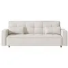 Image de Canape droit CONCEPT USINE 3 places en velours beige 89 x 213 x 79 cm